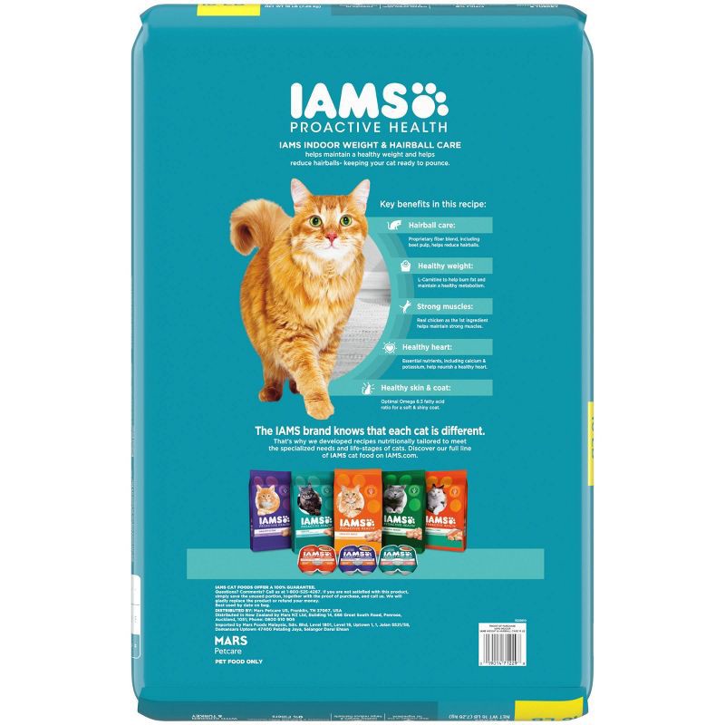 slide 2 of 10, IAMS Proactive Health Indoor Weight Control & Hairball Care with Chicken & Turkey Adult Premium Dry Cat Food - 16lbs, 16 lb