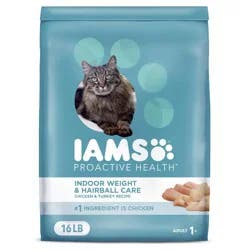 IAMS Proactive Health Weight Control and Hairball Care with Chicken and Turkey Flavor Indoor Dry Cat Food - 16lbs