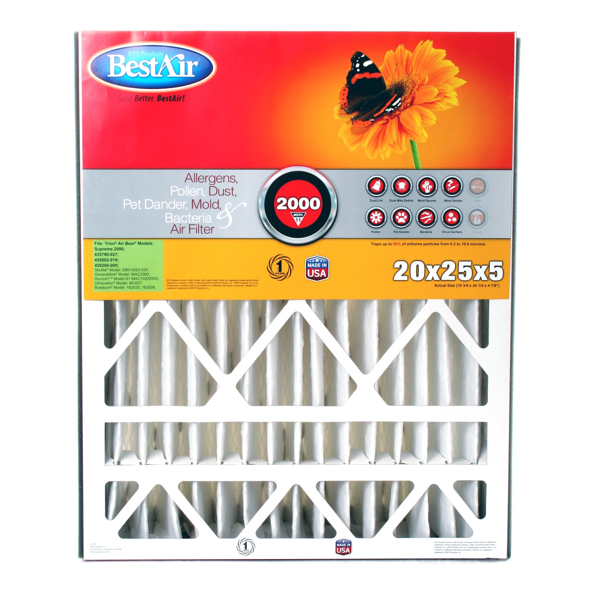slide 1 of 5, BestAir MERV 11 MERV: 11 Pleated Air Filter, 1 ct