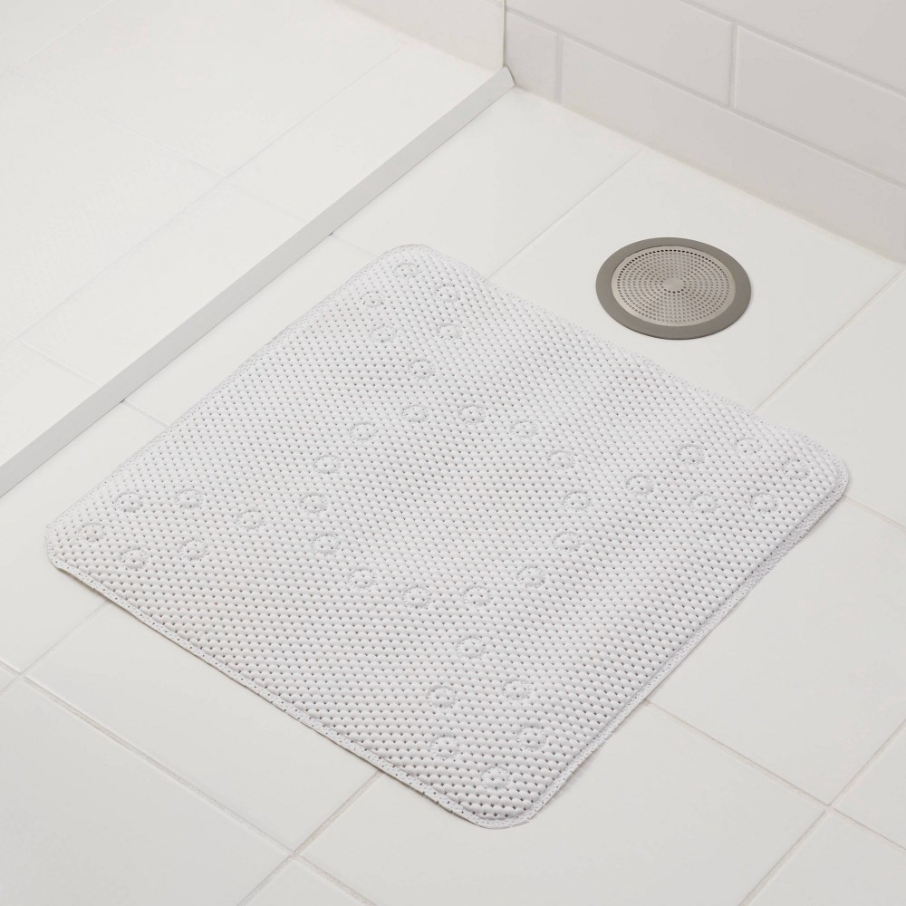 slide 3 of 5, PVC/Cushion Shower Stall Mat White - Room Essentials, 1 ct