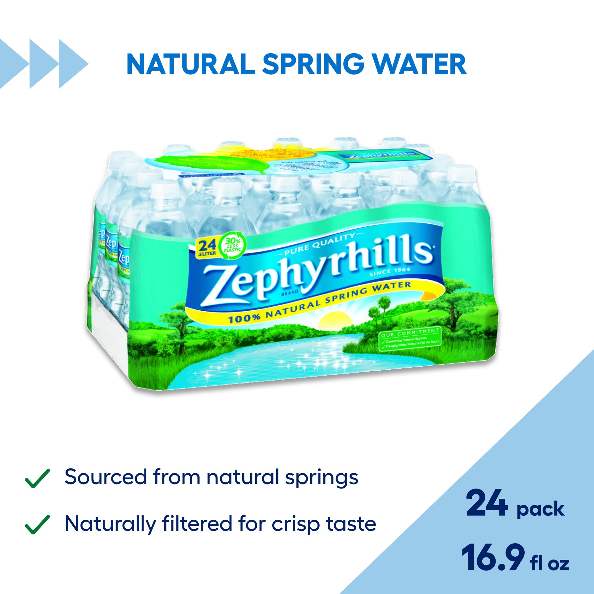 slide 2 of 3, Zephyrhills 24 -Pack 16.9-fl oz Spring Bottled Water, 1 ct