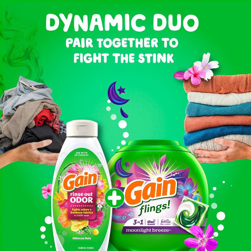 slide 11 of 13, Gain flings! Moonlight Breeze HE Deep Cleaning Concentrated Laundry Detergent Pods 42 Pacs - 28oz, 42 ct