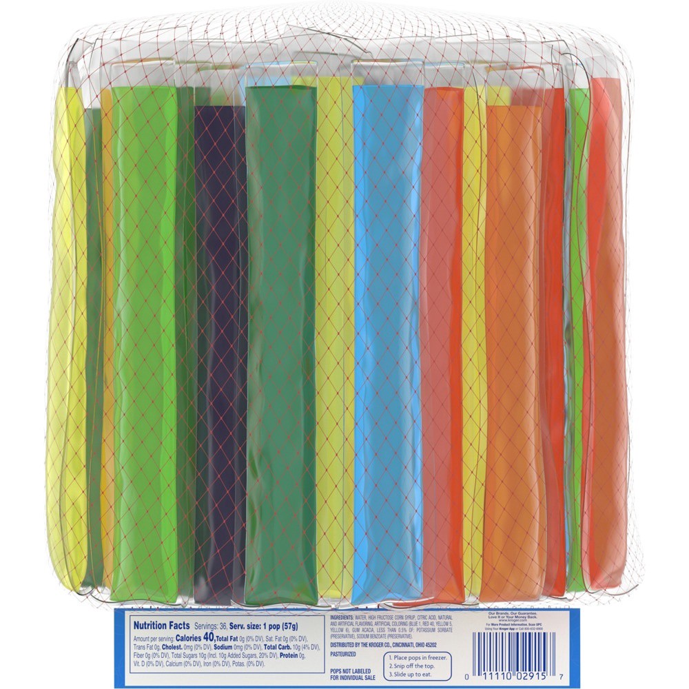 slide 1 of 2, Kroger Fruity Freezer Pops, 36 ct