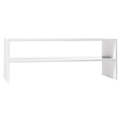 31" Stackable Shelf White - Room Essentials™: Freestanding Shoe Organizer, Holds 8 Pairs, Wood Frame