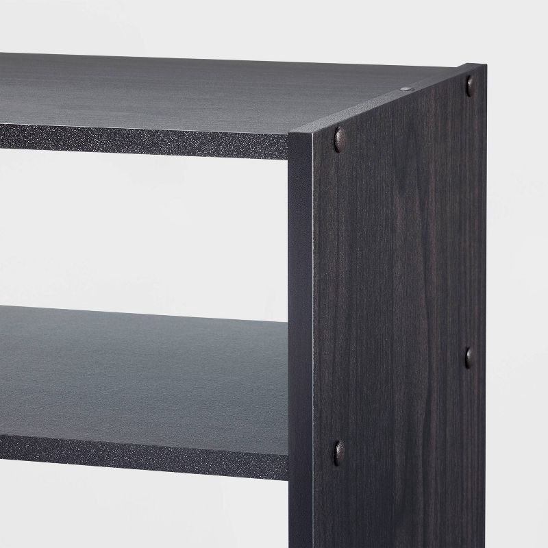 slide 3 of 4, 31" Stackable Shelf Espresso - Room Essentials™: Freestanding Shoe Organizer, Holds 8 Pairs, Wood Frame, 1 ct