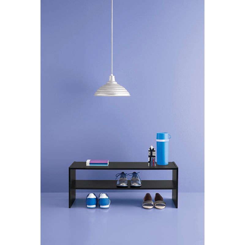 slide 4 of 4, 31" Stackable Shelf Espresso - Room Essentials™: Freestanding Shoe Organizer, Holds 8 Pairs, Wood Frame, 1 ct