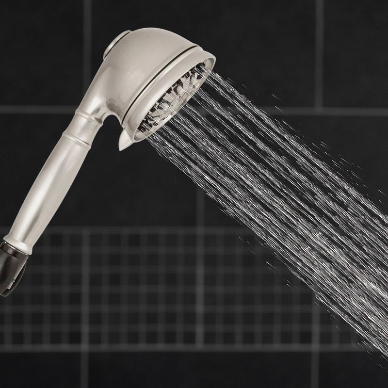 slide 2 of 7, 6 Mode Power Pulse Hand Held Shower Head Brushed Nickel - Waterpik: EPA WaterSense, Massage Setting, 5ft Hose, 1 ct