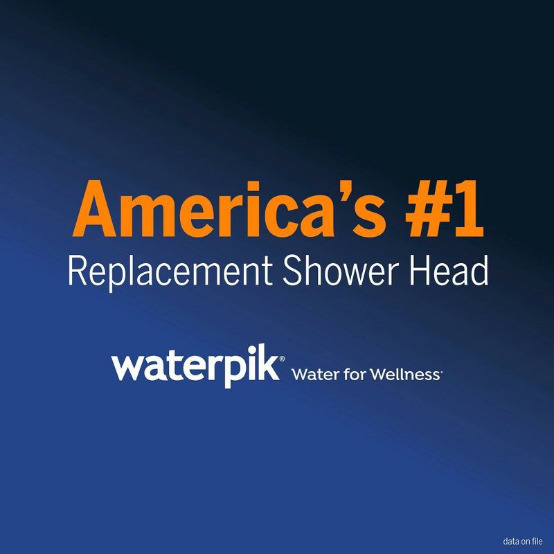 slide 7 of 7, 6 Mode Power Pulse Hand Held Shower Head Brushed Nickel - Waterpik: EPA WaterSense, Massage Setting, 5ft Hose, 1 ct