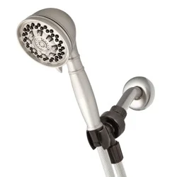 6 Mode Power Pulse Hand Held Shower Head Brushed Nickel - Waterpik: EPA WaterSense, Massage Setting, 5ft Hose