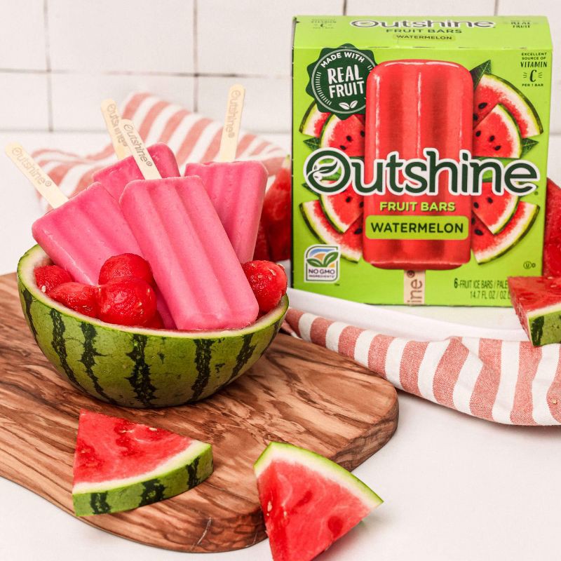 slide 5 of 12, Outshine Watermelon Frozen Fruit Bars - 6ct/15 fl oz, 6 ct, 15 fl oz