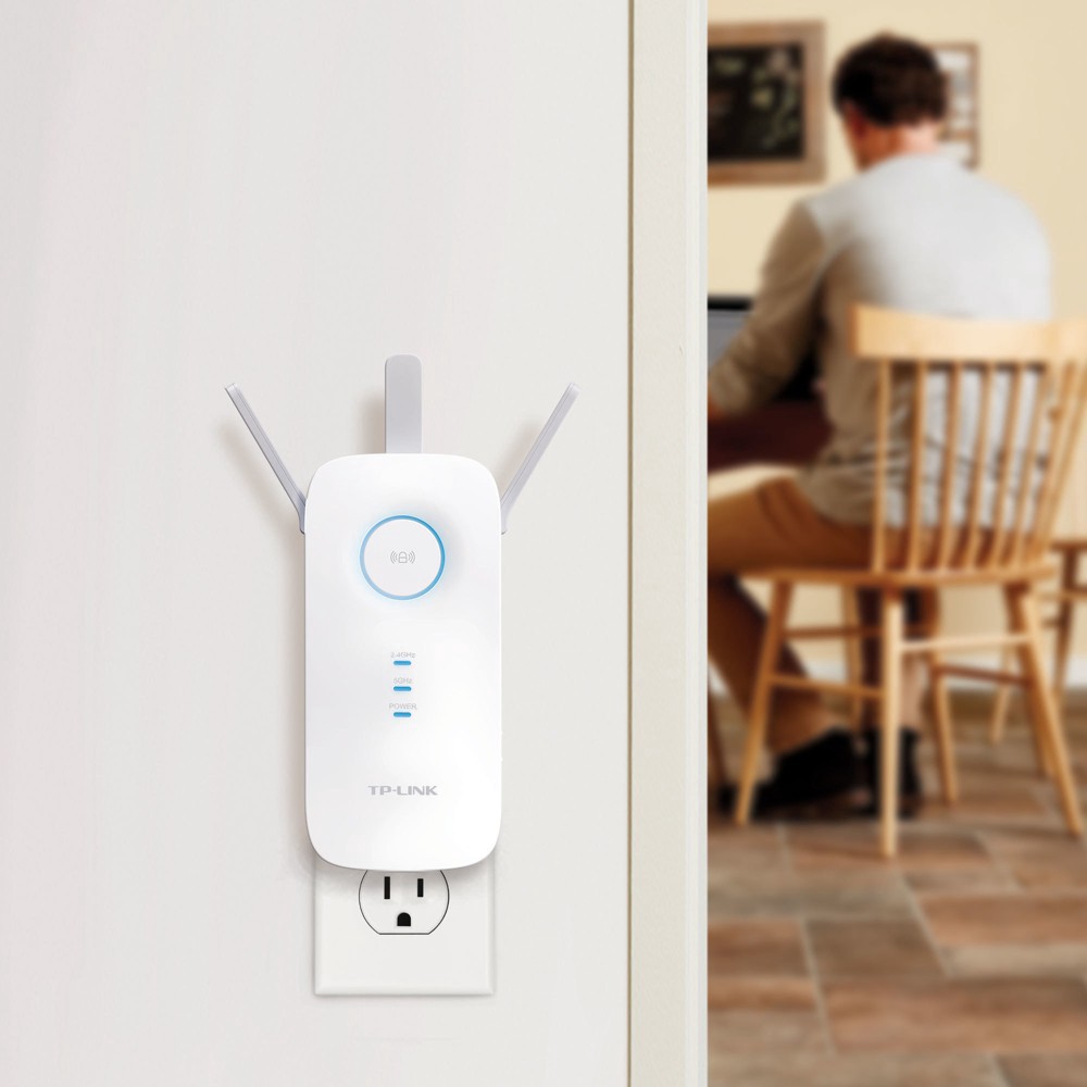 slide 5 of 8, TP-LINK AC1750 Wi-Fi Dual Band Plug In Range Extender - White (RE450), 1 ct