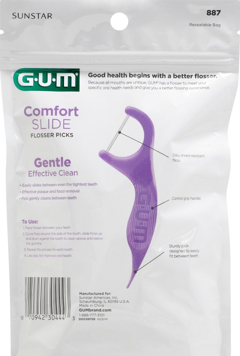 slide 4 of 9, G-U-M Comfort Slide Floss Picks, Perfect for Tight Teeth, Extra Strong Shred-Resistant, 90ct, 90 ct