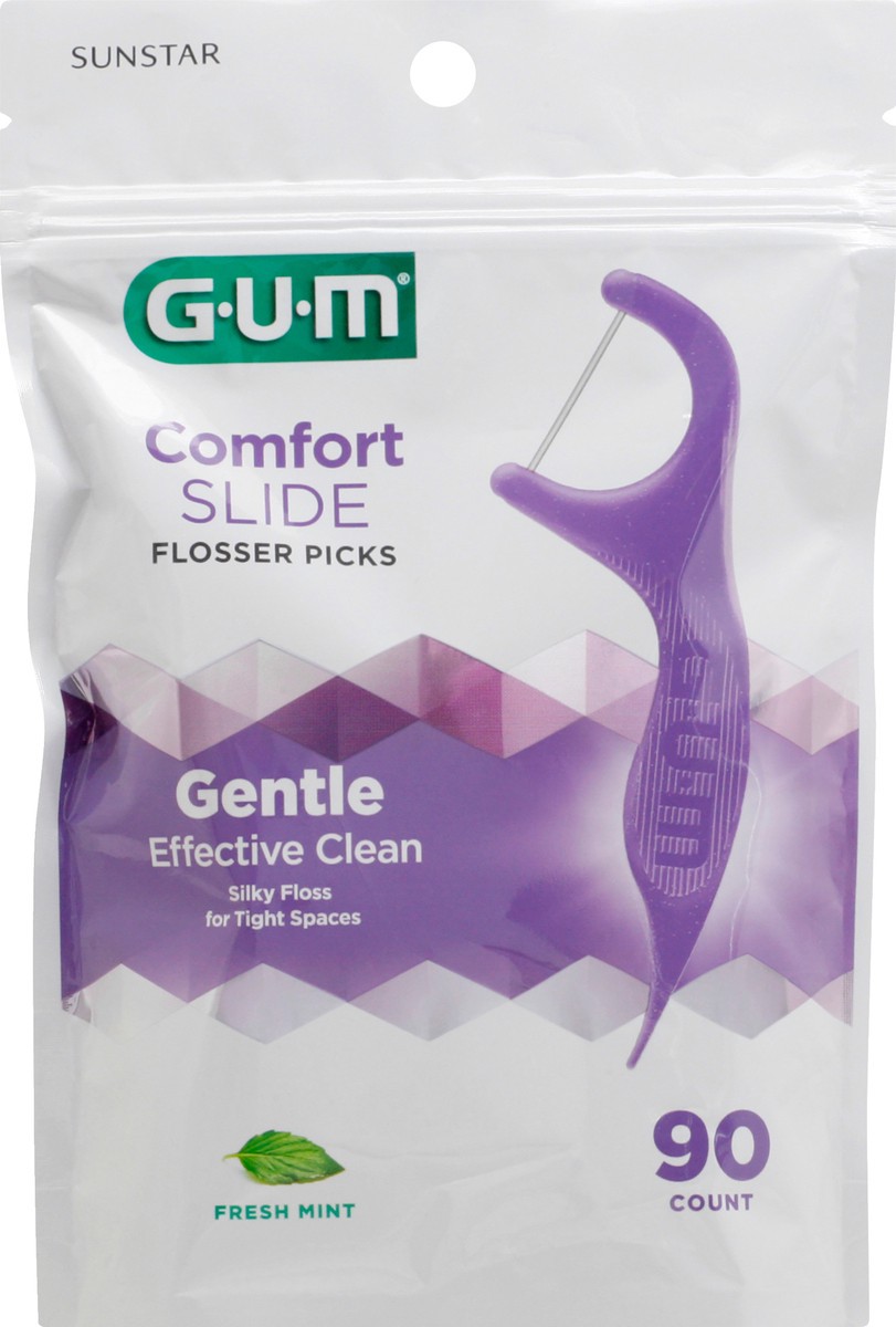 slide 6 of 9, G-U-M Comfort Slide Floss Picks, Perfect for Tight Teeth, Extra Strong Shred-Resistant, 90ct, 90 ct