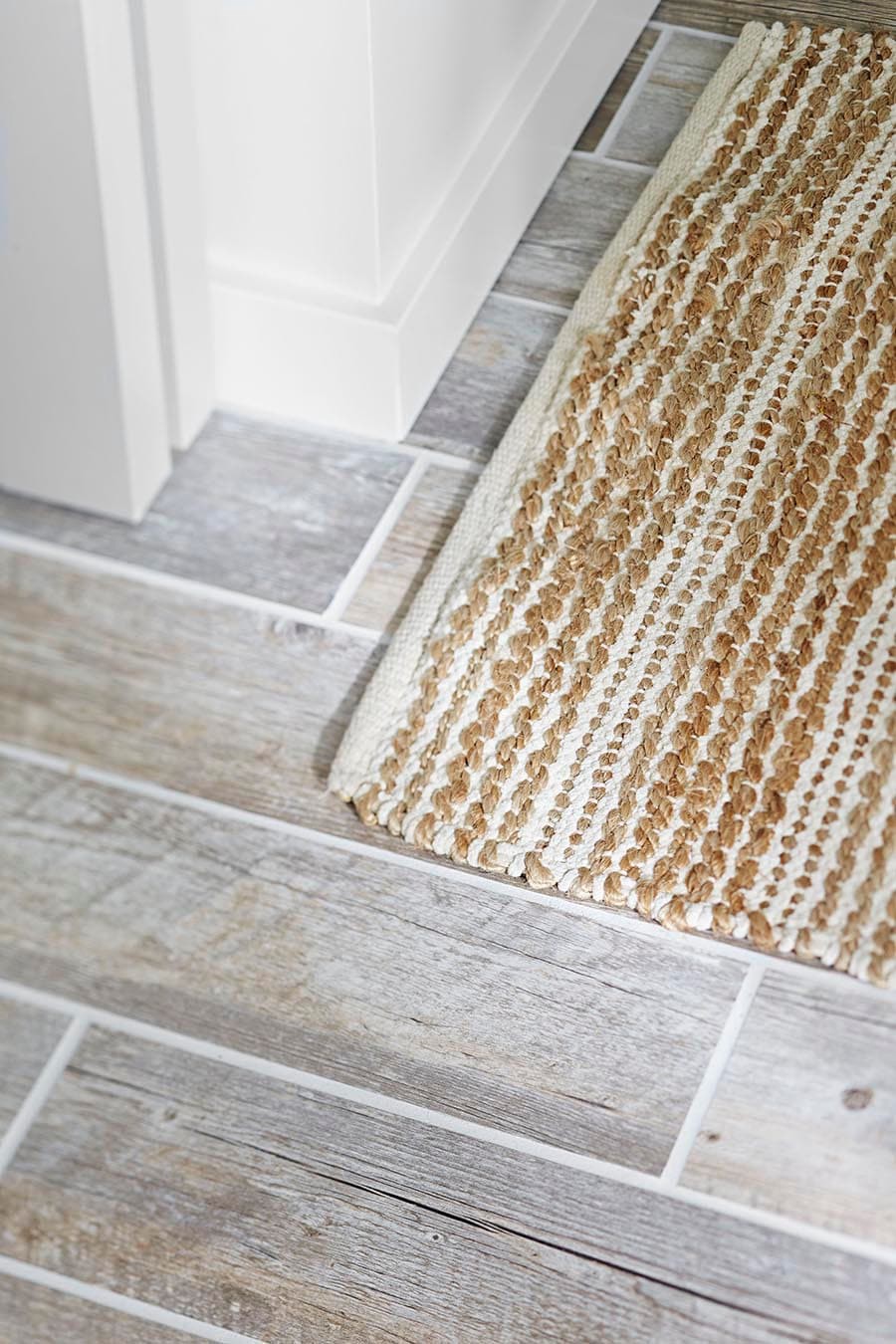 slide 2 of 6, allen + roth Natural Timber Whitewash 6-in x 36-in Glazed Porcelain Wood Look Plank Floor and Wall Tile ( 1.44-sq ft Piece ), 1 ct