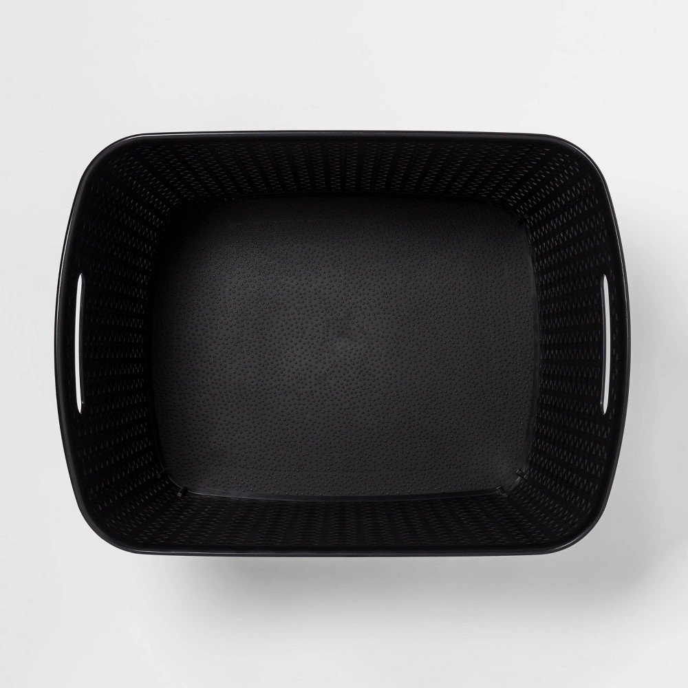 slide 3 of 3, Y-Weave XL Curved Decorative Storage Basket Black - Room Essentials, 1 ct