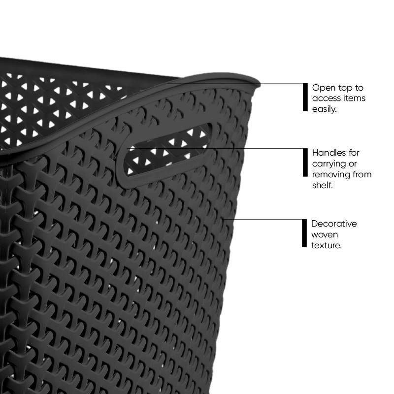 slide 4 of 6, Y-Weave XL Curved Decorative Storage Basket Black - Brightroom™, 1 ct