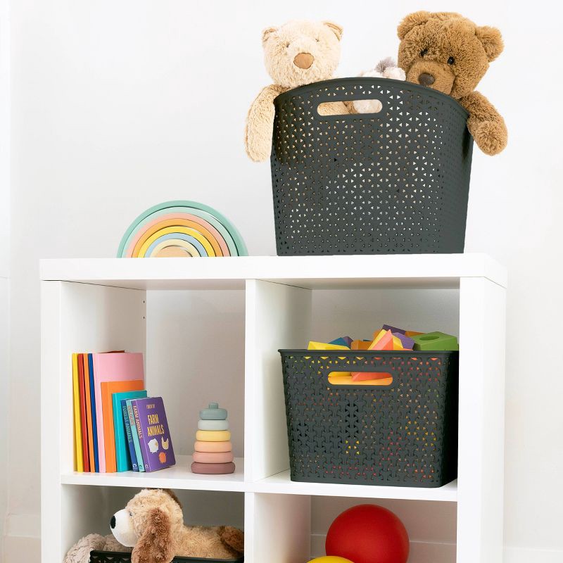 slide 6 of 6, Y-Weave XL Curved Decorative Storage Basket Black - Brightroom™: Polypropylene, 11" Cube Compatible, Nesting, BPA-Free, 1 ct