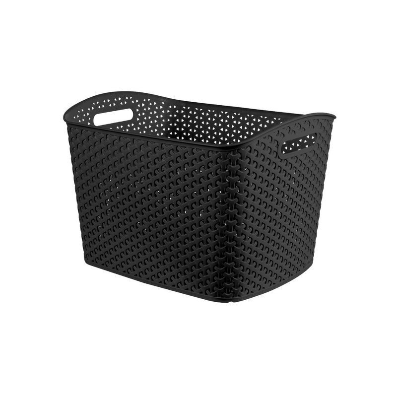 slide 1 of 6, Y-Weave XL Curved Decorative Storage Basket Black - Brightroom™, 1 ct