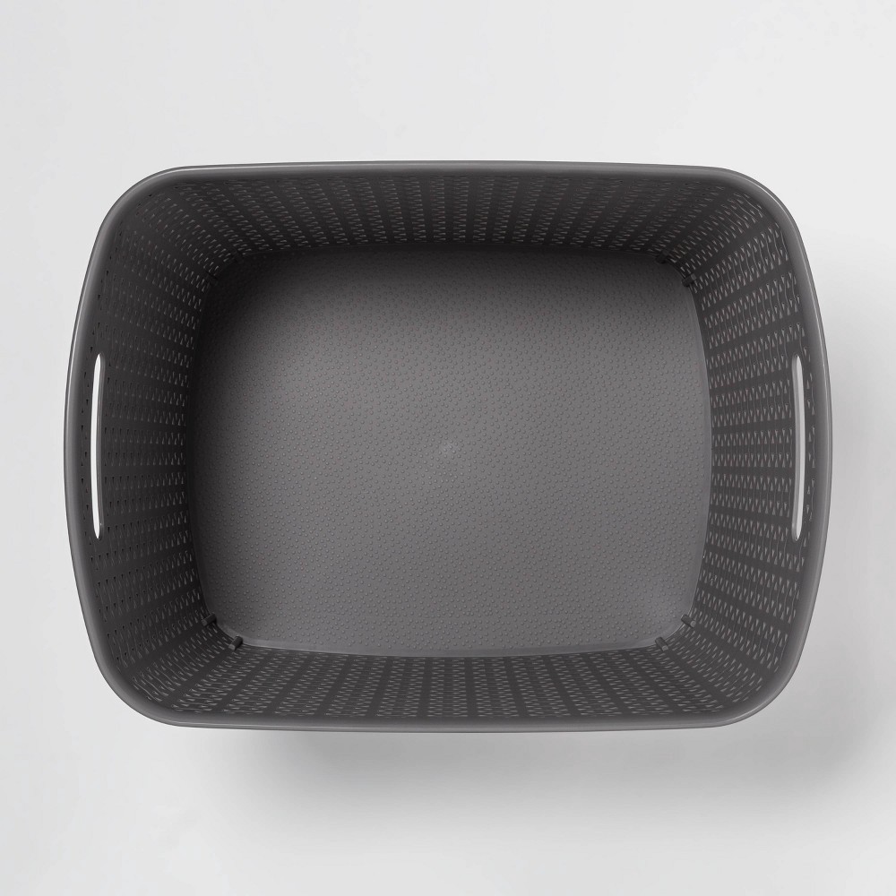 slide 3 of 3, Y-Weave XL Curved Decorative Storage Basket Gray - Room Essentials, 1 ct
