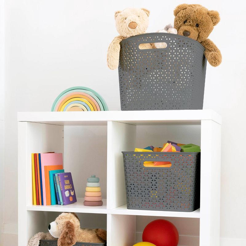 Y-Weave XL Curved Decorative Storage Basket Gray - Brightroom™