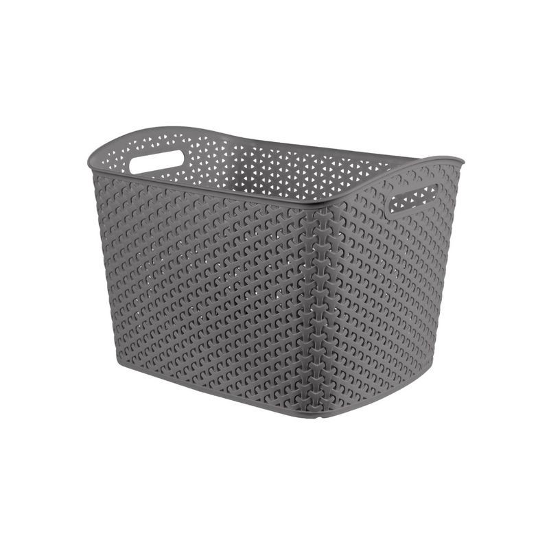 slide 1 of 6, Y-Weave XL Curved Decorative Storage Basket Gray - Brightroom™: Polypropylene, 11.25" H, 16.63" D, 12.63" W, 1 ct