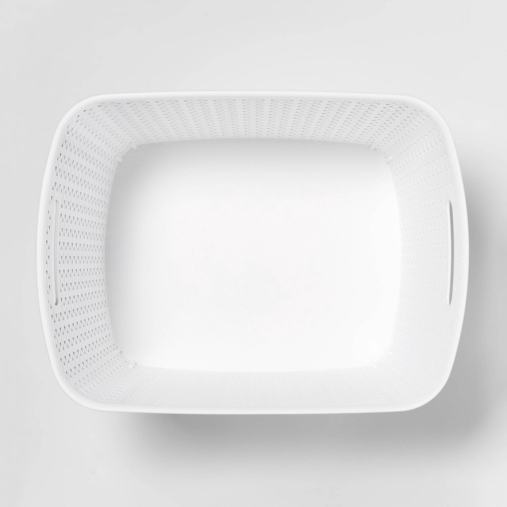 slide 3 of 3, Y-Weave XL Curved Decorative Storage Basket White - Room Essentials, 1 ct