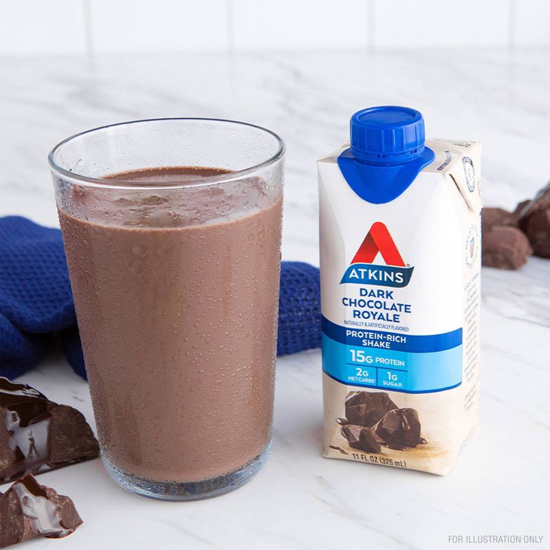 slide 2 of 9, Atkins Dark Chocolate Royale Protein Shake - 8pk/88 fl oz, 8 ct, 88 fl oz