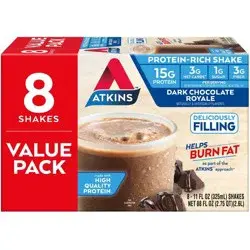 Atkins Dark Chocolate Royale Protein Shake - 8pk/88 fl oz