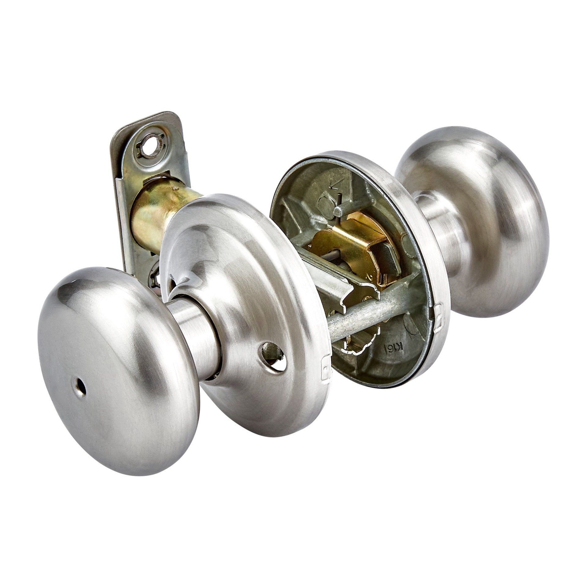 slide 5 of 6, Kwikset Signature Series Juno Satin Nickel Interior or Bed/Bath Privacy Door Knob, 1 ct