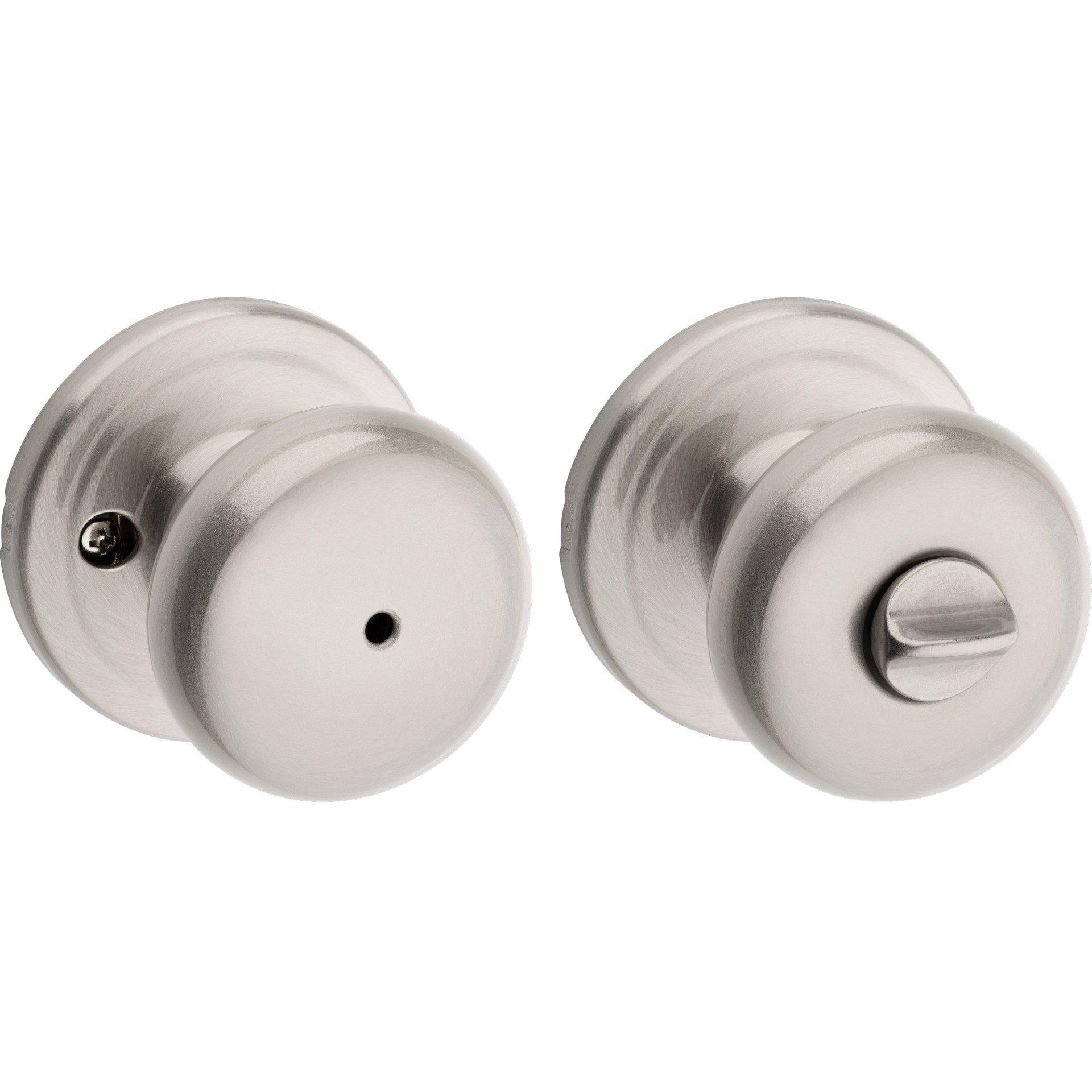 slide 1 of 6, Kwikset Signature Series Juno Satin Nickel Interior or Bed/Bath Privacy Door Knob, 1 ct