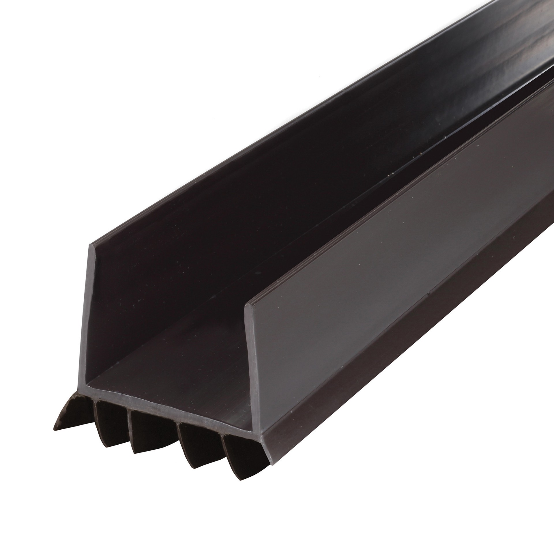 slide 1 of 6, M-D 3-ft x 2-in x 1-3/4-in Brown Cinch Slide-on Vinyl Door Weatherstrip, 1 ct
