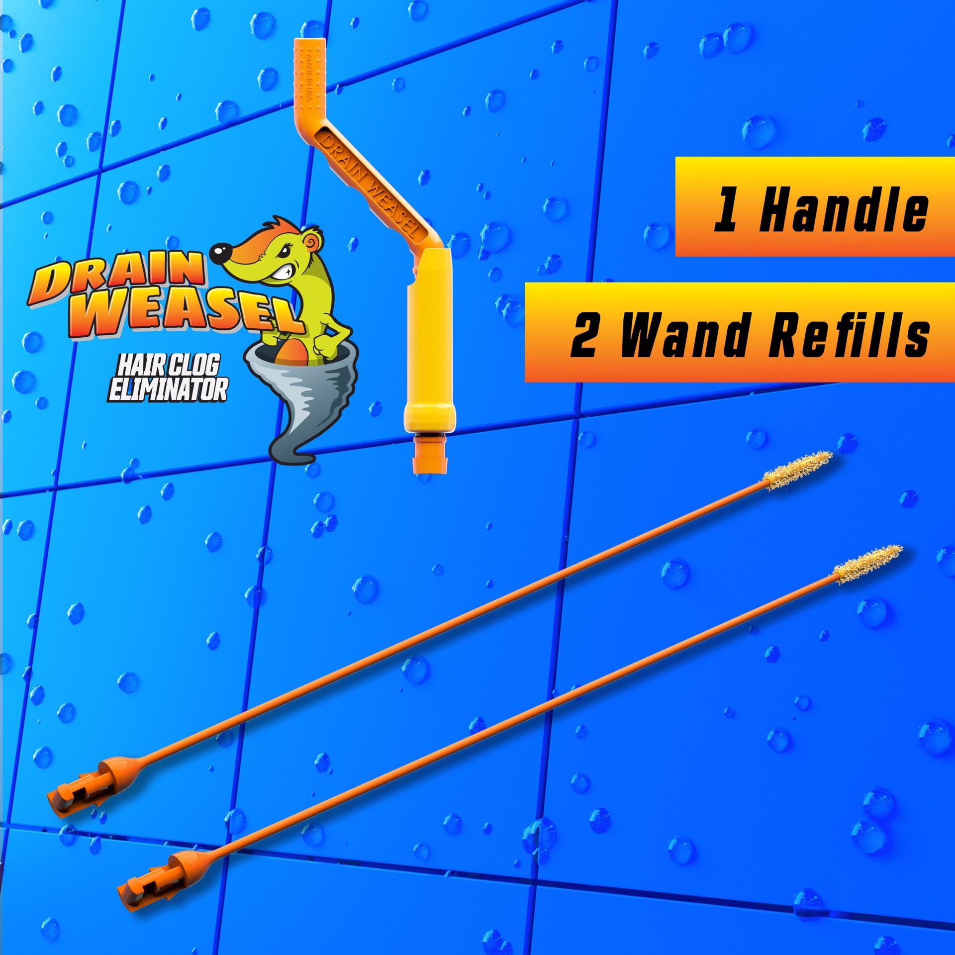 slide 6 of 6, FlexiSnake Drain Weasel Plastic Drain snake, 1 ct