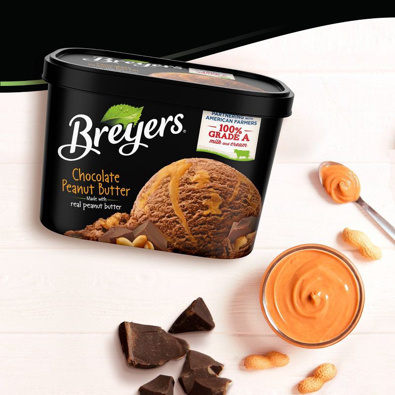 slide 2 of 8, Breyers Ice Cream Breyers Chocolate Peanut Butter Ice Cream - 48oz, 48 oz