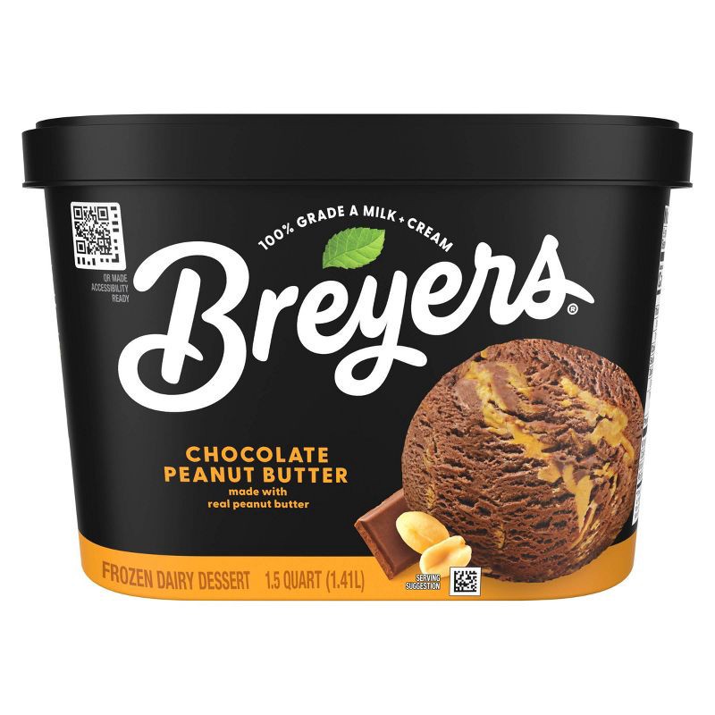slide 1 of 9, Breyers Ice Cream Breyers Chocolate Peanut Butter Ice Cream - 48oz, 48 oz