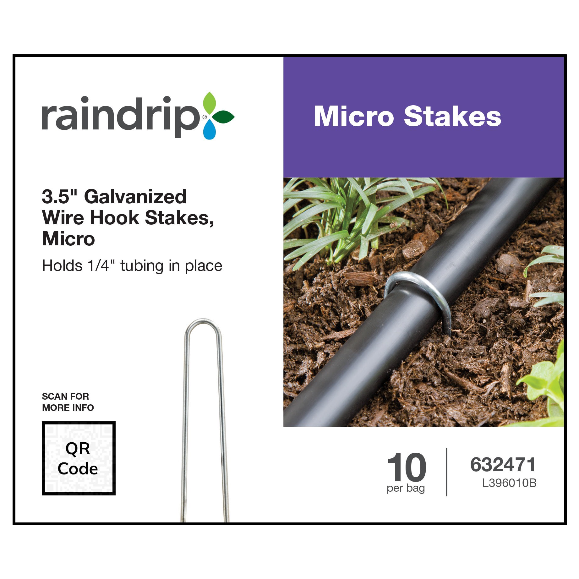 slide 2 of 4, Raindrip Drip Irrigation Tubing Stake 10 -Pack, 1 ct