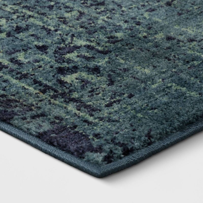 slide 3 of 7, 5'x7' Overdyed Area Rug Turquoise - Threshold™, 1 ct