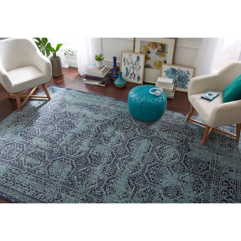 slide 7 of 7, 5'x7' Overdyed Area Rug Turquoise - Threshold™, 1 ct