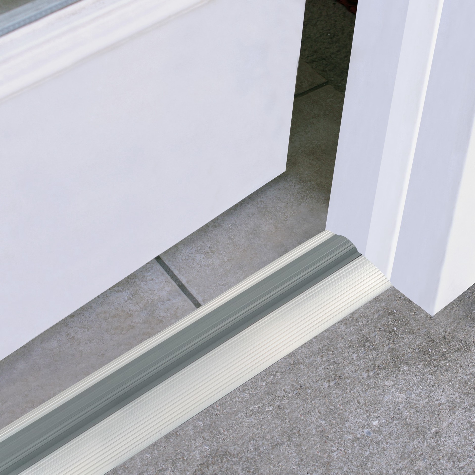 slide 4 of 6, M-D 36-in x 3-in Aluminum Door threshold (Install with Screws), 1 ct