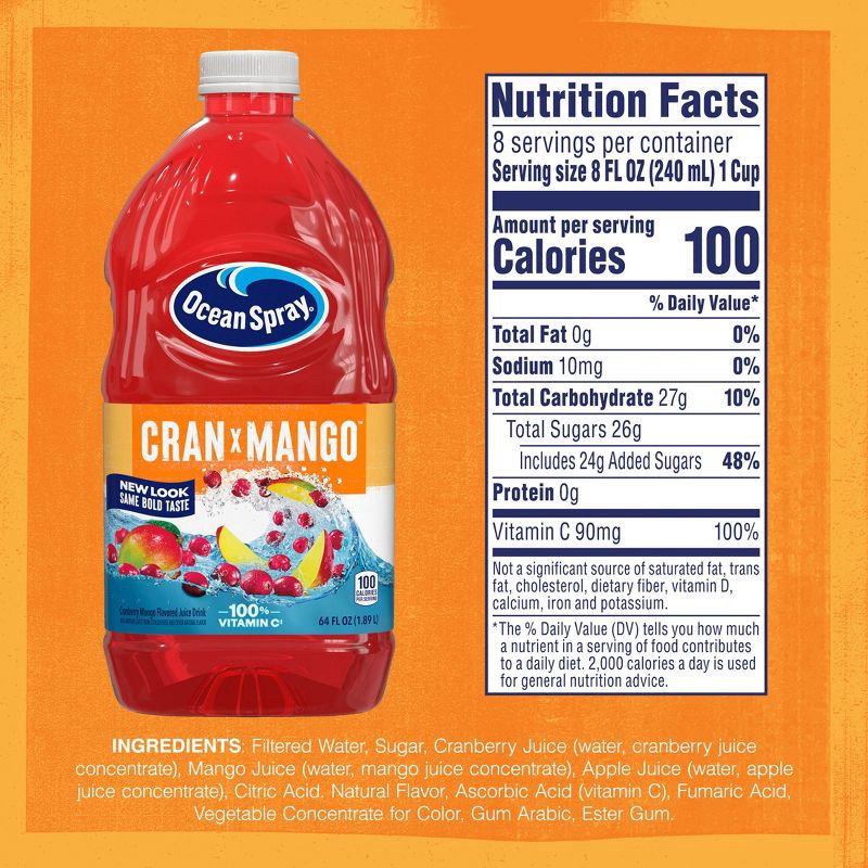 slide 3 of 10, Ocean Spray Cranberry Mango - 64 fl oz Bottle, 64 fl oz