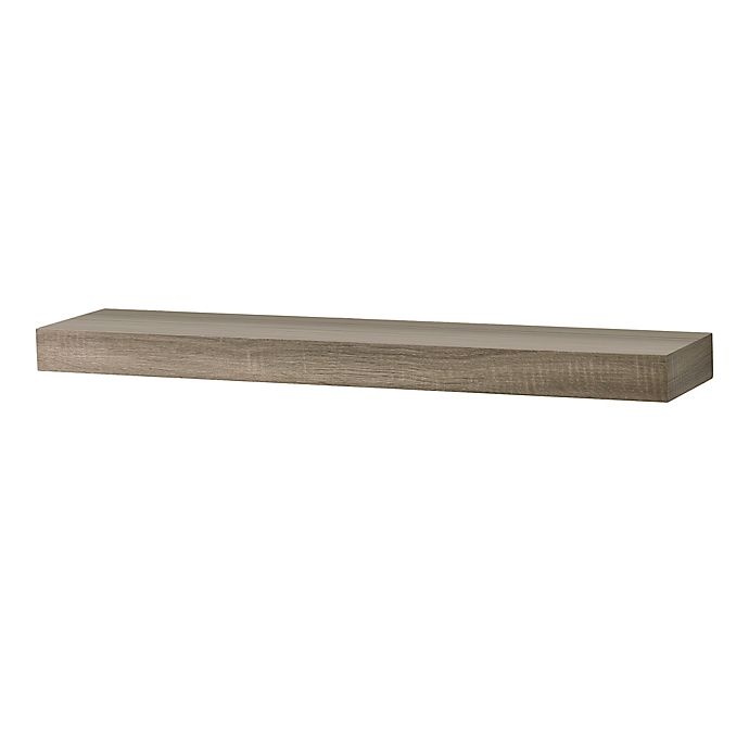 slide 1 of 2, Simply Essential Wood Shelf - Rustic Grey, 30 in