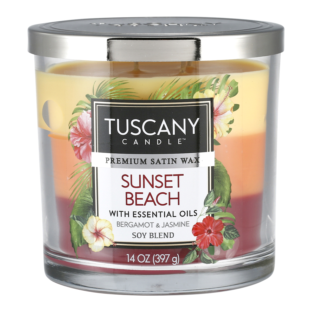 slide 1 of 1, Tuscany Triple Pour Candle - Sunset Beach, 14 oz