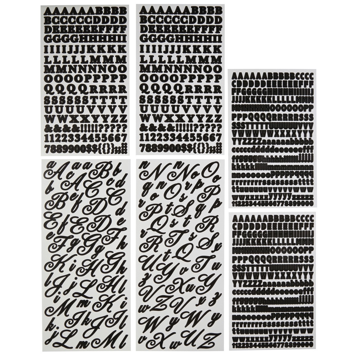 slide 3 of 3, Recollections Alphabet Stickers, Value Pack, 3 different fonts and sizes