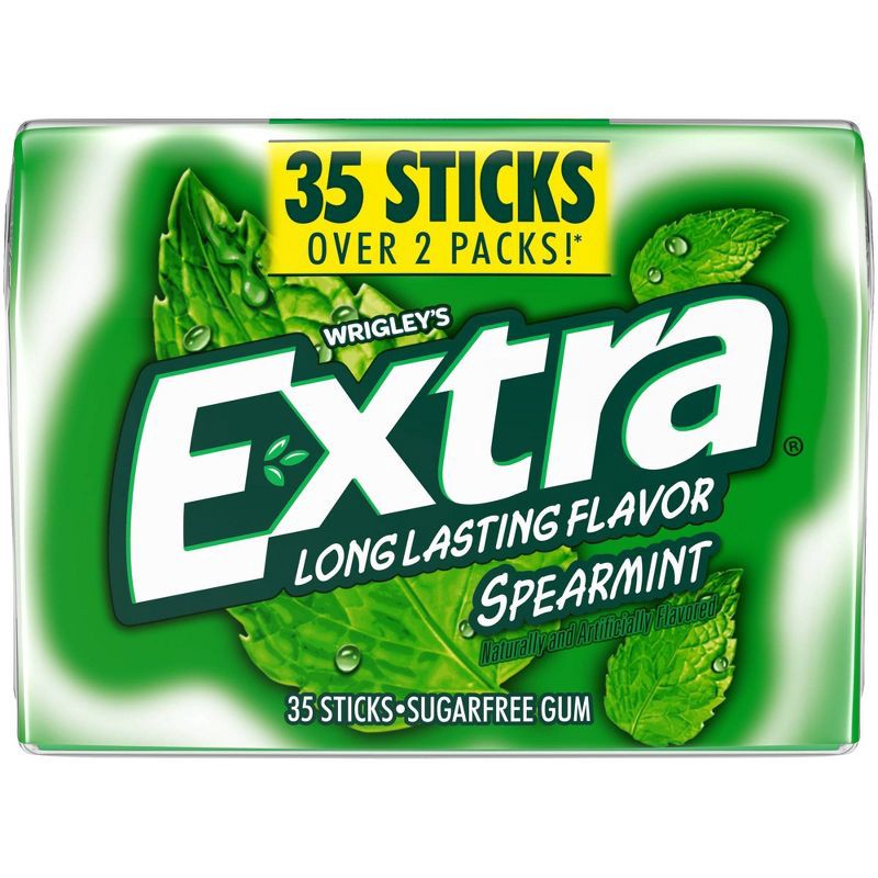 slide 2 of 10, Extra Sugar-Free Spearmint Sugar Free Chewing Gum - 35ct, 35 ct
