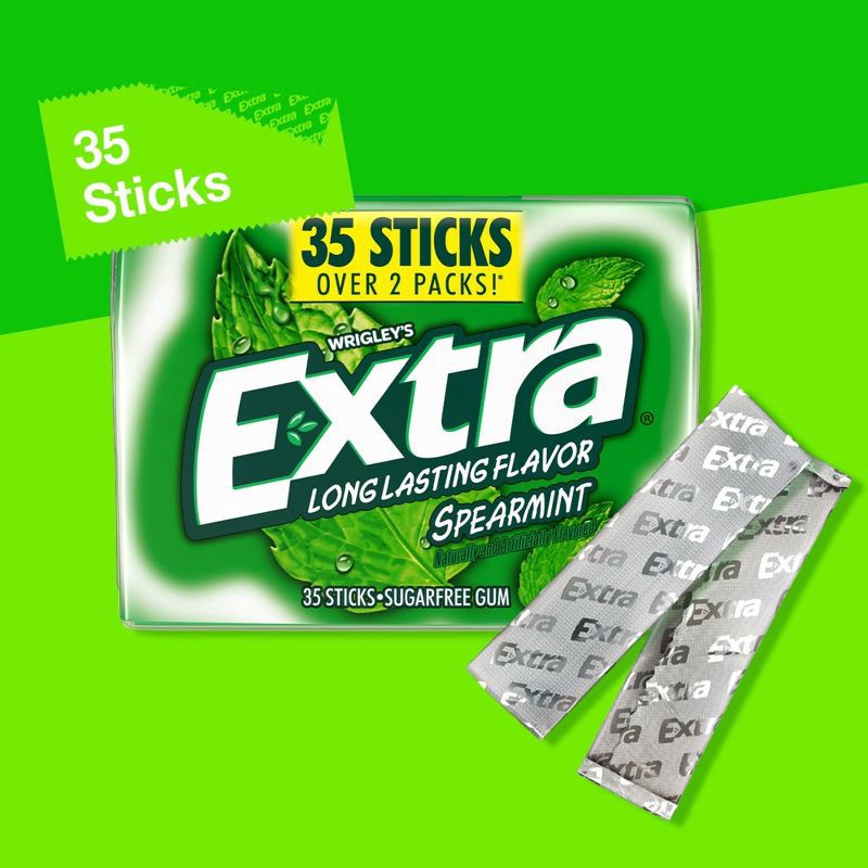 slide 4 of 10, Extra Sugar-Free Spearmint Sugar Free Chewing Gum - 35ct, 35 ct