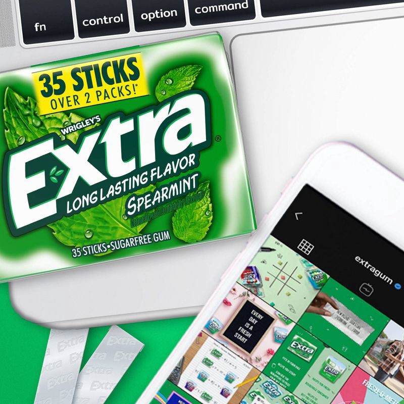 slide 5 of 9, Extra Spearmint Sugar Free Chewing Gum - 35ct, 35 ct