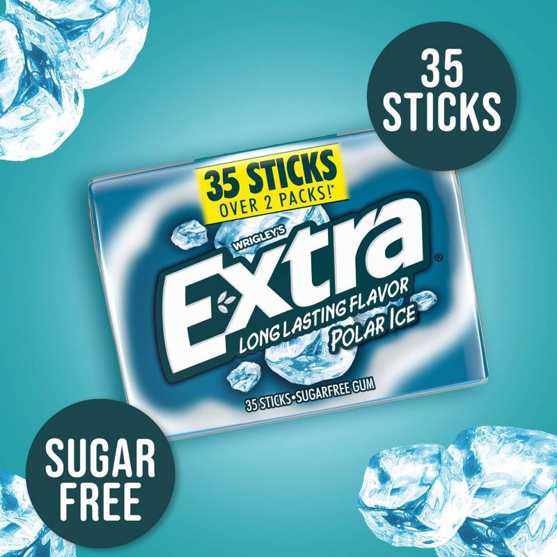 slide 4 of 12, Extra Sugar-Free Polar Ice Mint Chewing Gum - 35ct, 35 ct