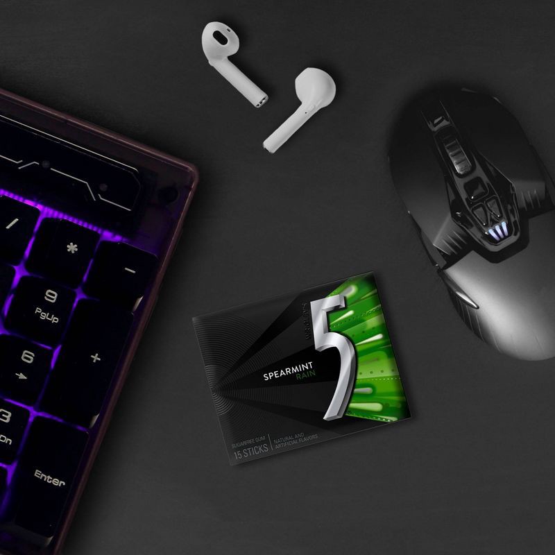 slide 5 of 11, 5 Gum Sugar-Free Spearmint Rain Chewing Gum - 15ct/6pk, 15 ct, 6 ct