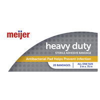 slide 15 of 25, Meijer Heavy Duty Adhesive Bandages, Antibacterial, 20 ct