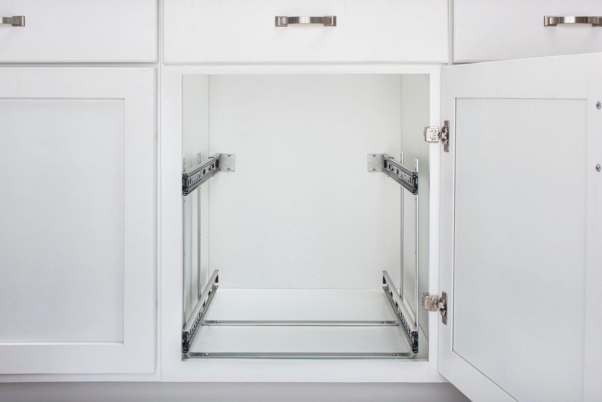 slide 3 of 6, Rev-A-Shelf Two-Tier Pull-Out Baskets 20.75-in W x 18.12-in H x 22-in D 2 -Tier Cabinet-mount Chrome Metal Soft Close Pull-out Sliding basket kit, 1 ct