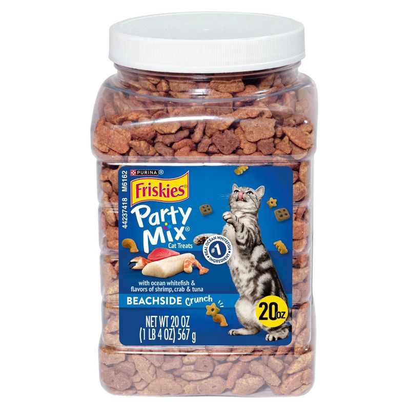 slide 1 of 11, Friskies Purina Beachside Crunch with Ocean Whitefish and Flavors of Shrimp, Crab and Tuna Flavor Cat Treats - 20oz, 20 oz